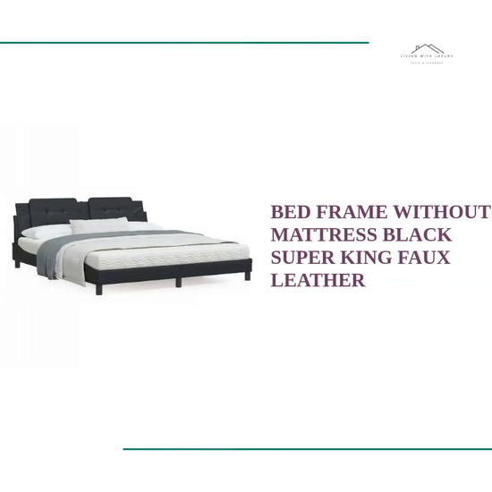 Bed Frame without Mattress Black Super King Faux Leather by@Outfy