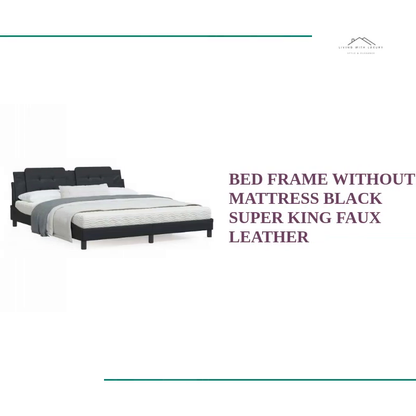 Bed Frame without Mattress Black Super King Faux Leather by@Outfy