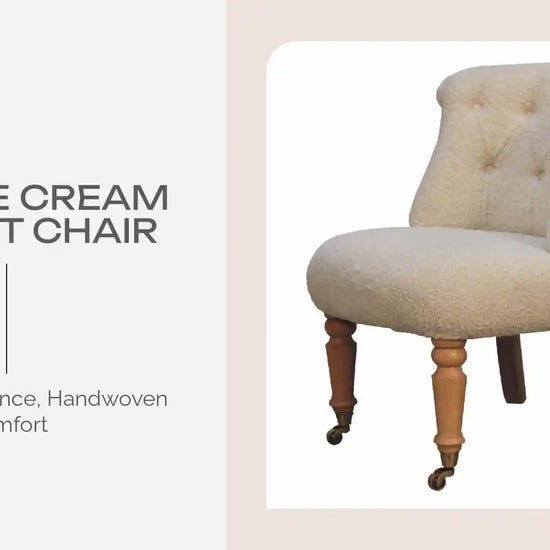Boucle Cream Accent Chair by@Outfy