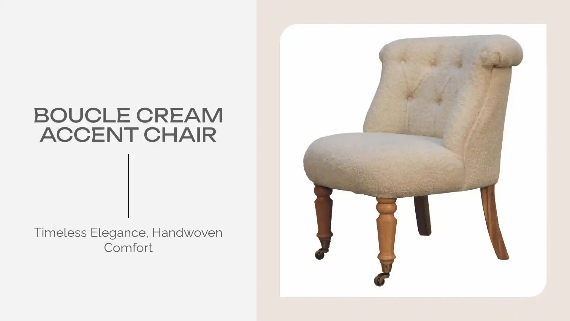 Boucle Cream Accent Chair by@Outfy