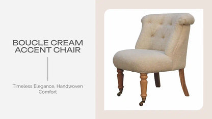 Boucle Cream Accent Chair by@Outfy