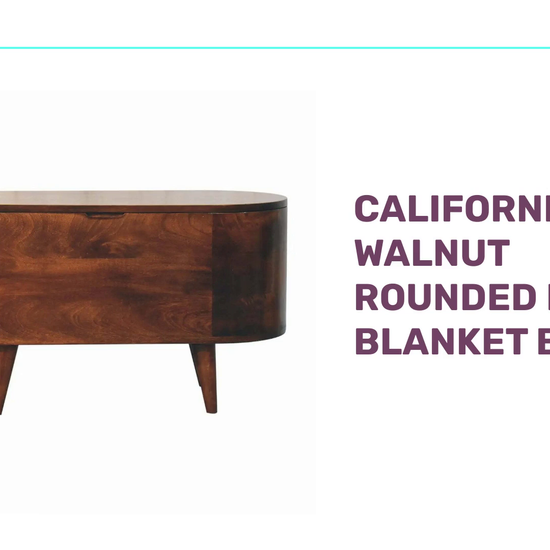 California Walnut Rounded Lid up Blanket Box by@Outfy