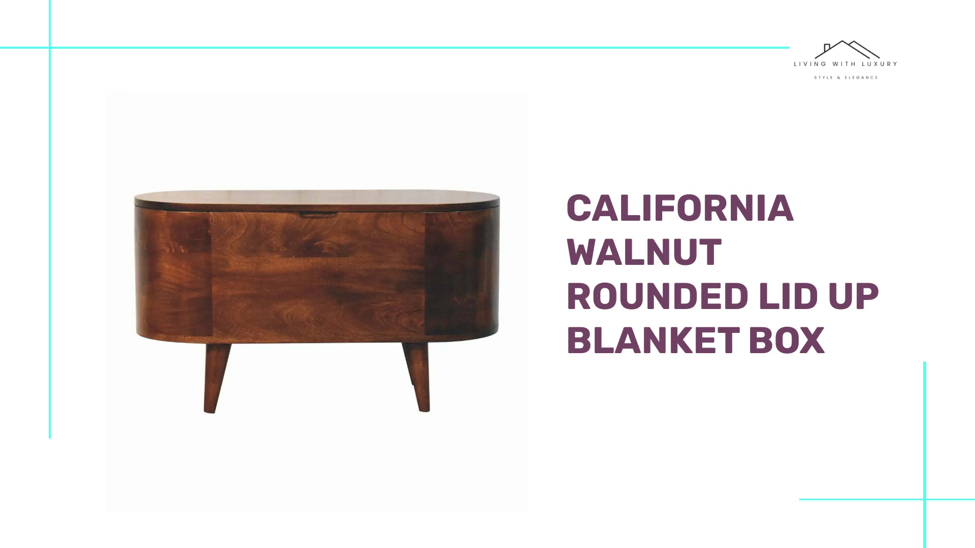 California Walnut Rounded Lid up Blanket Box by@Outfy
