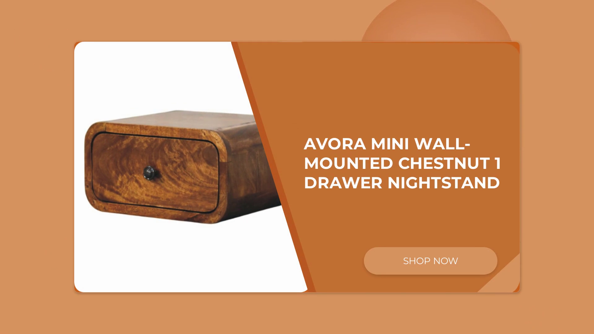 Avora Mini Wall-Mounted Chestnut 1 Drawer Nightstand by@Outfy