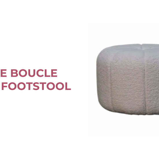 White Boucle Circus Footstool by@Outfy