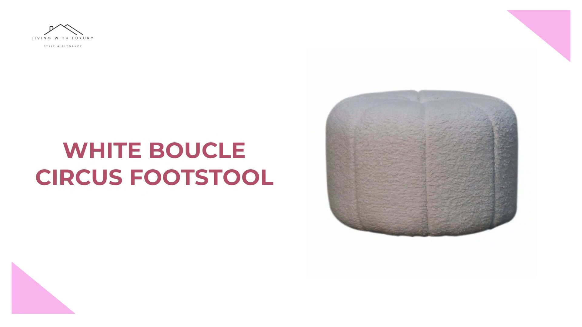 White Boucle Circus Footstool by@Outfy