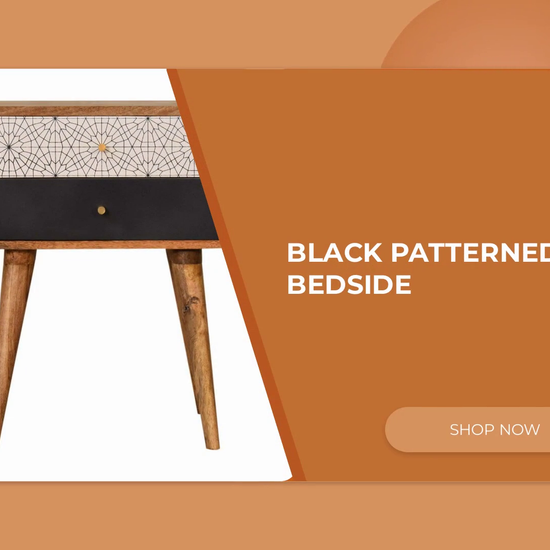 Black Patterned Bedside by@Outfy
