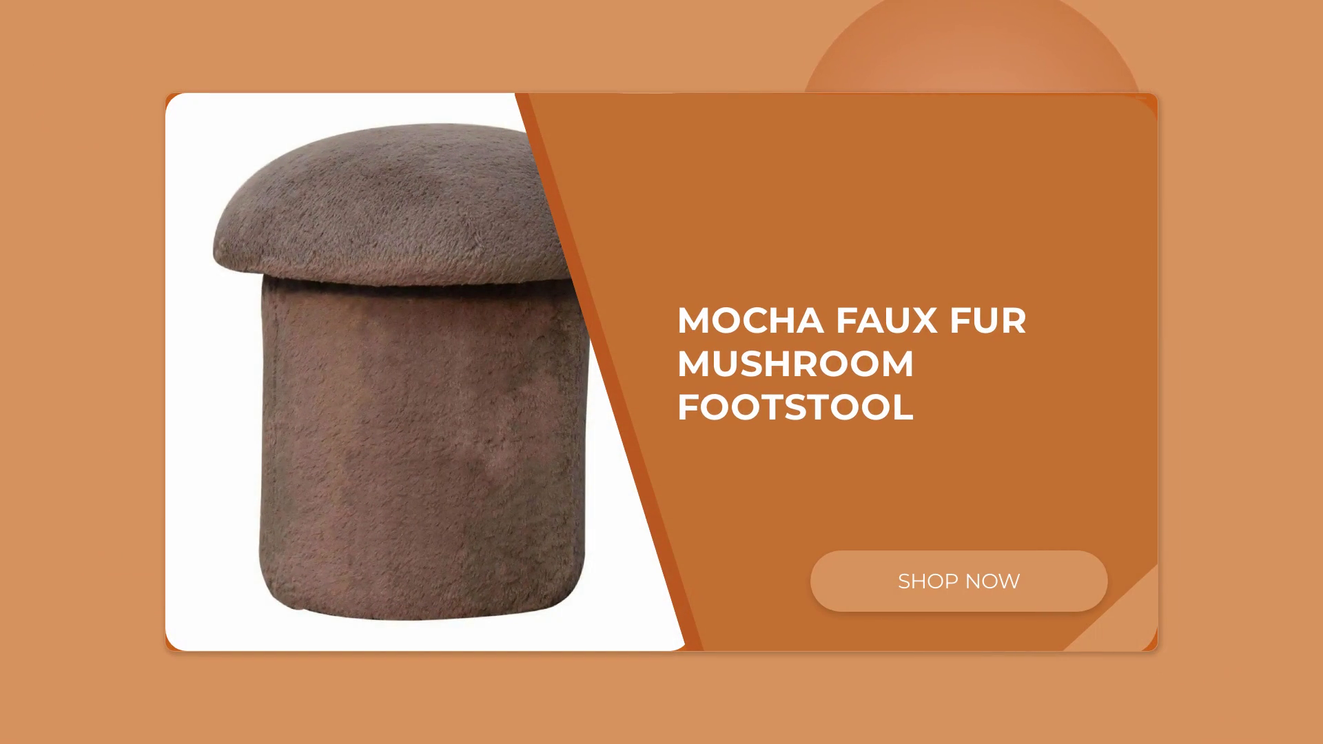 Mocha Faux Fur Mushroom Footstool by@Outfy