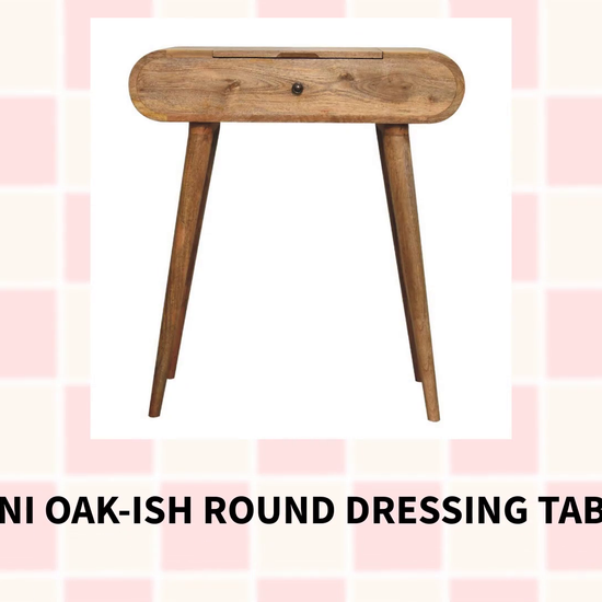 Mini Oak-ish Round Dressing Table by@Outfy