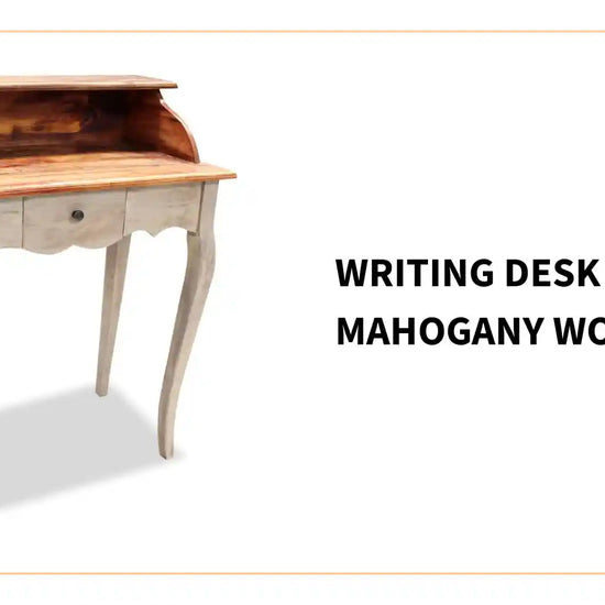 Writing Desk Solid Mahogany Wood by@Outfy