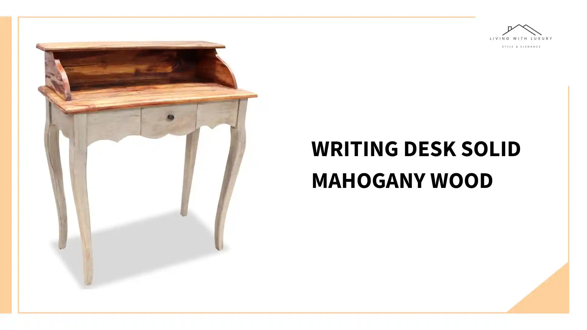 Writing Desk Solid Mahogany Wood by@Outfy