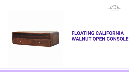Floating California Walnut Open Console by@Outfy