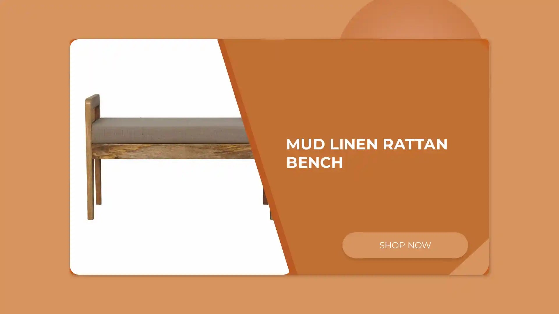 Mud Linen Rattan Bench by@Outfy
