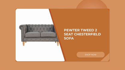 Pewter Tweed 2 Seat Chesterfield Sofa by@Outfy