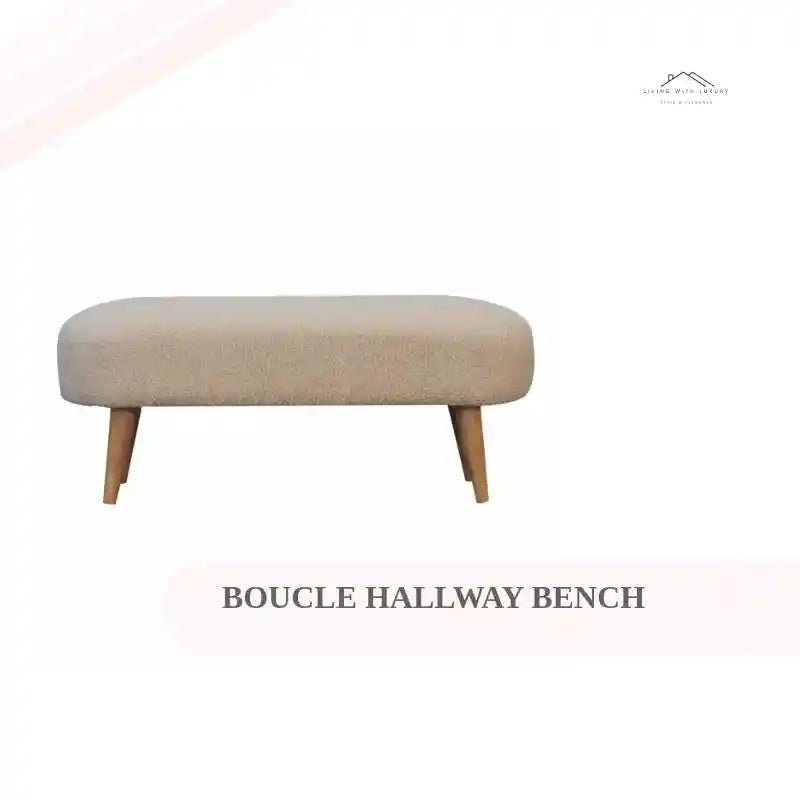 Boucle Hallway Bench by@Outfy