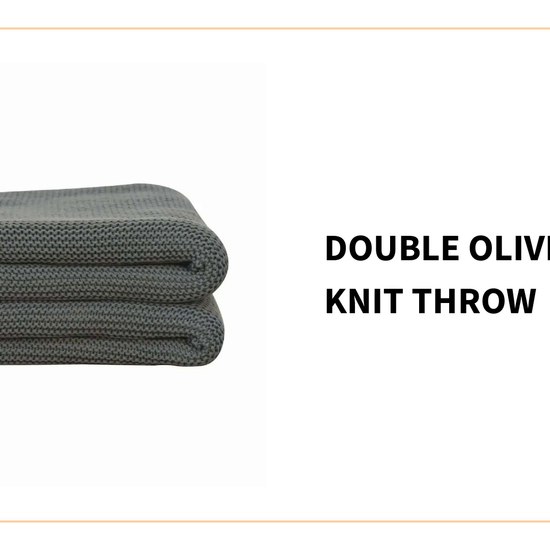 Double Olive Green Knit Throw by@Outfy