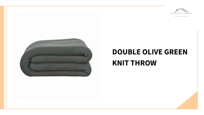 Double Olive Green Knit Throw by@Outfy