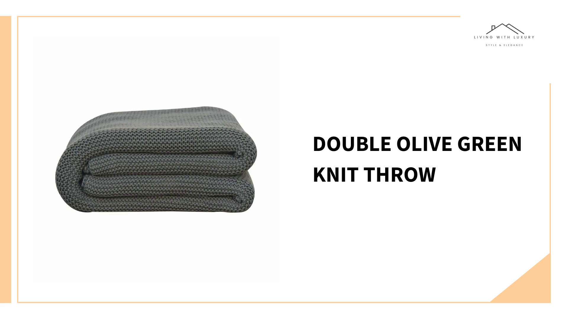 Double Olive Green Knit Throw by@Outfy