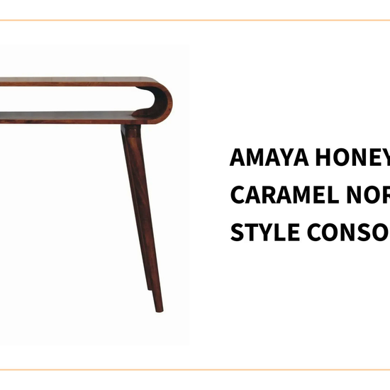 Amaya Honey Caramel Nordic Style Console Table by@Outfy