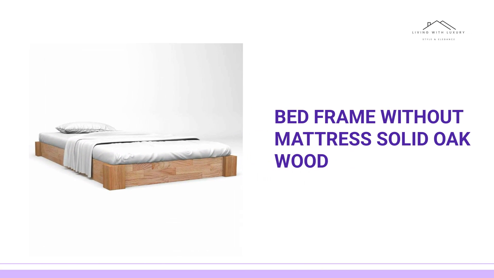 Bed Frame without Mattress Solid Oak Wood by@Outfy