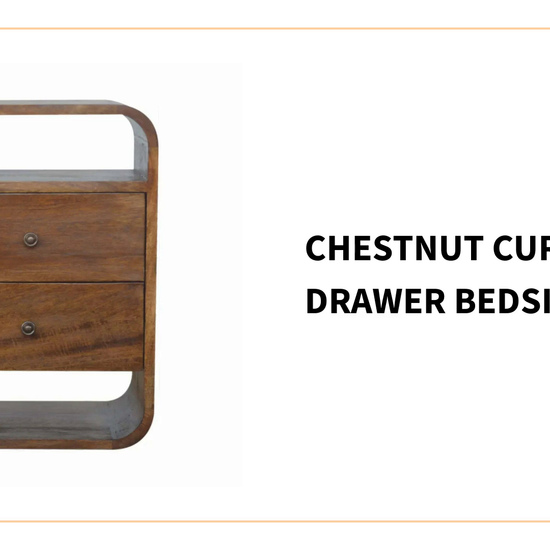 Chestnut Curve 2 Drawer Bedside by@Outfy