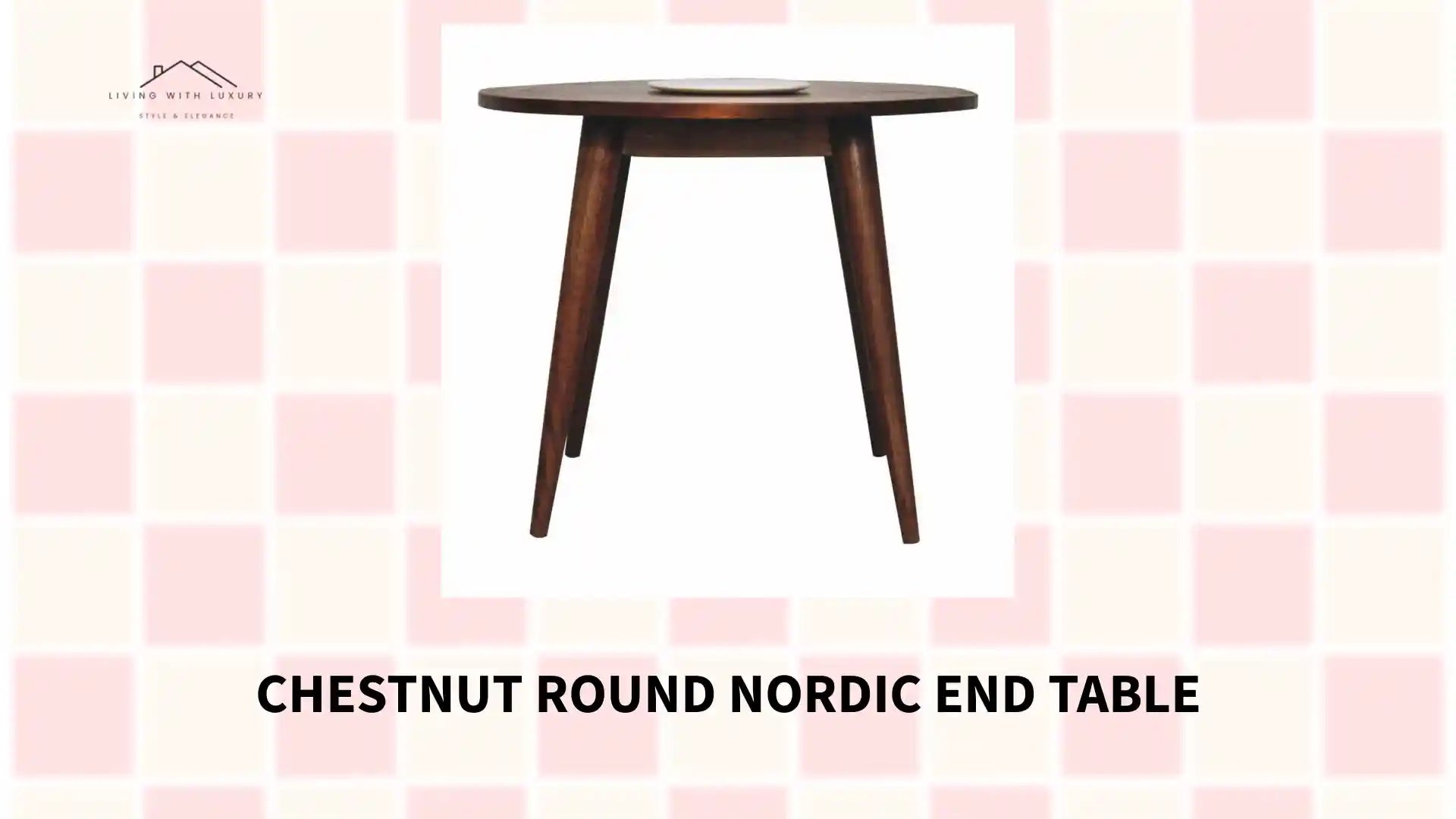 Chestnut Round Nordic End Table by@Outfy