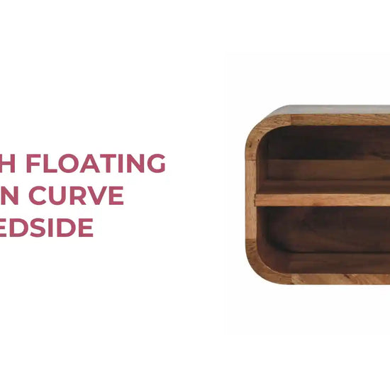 Oak-ish Floating Open Curve Bedside by@Outfy