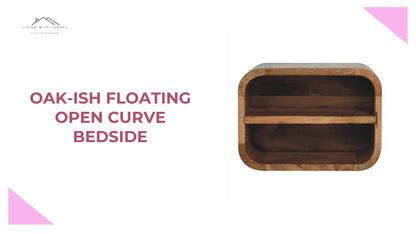 Oak-ish Floating Open Curve Bedside by@Outfy