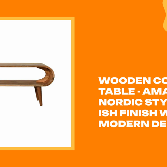 Wooden Coffee Table - Amaya Nordic Style Oak-Ish Finish with Modern Design by@Outfy