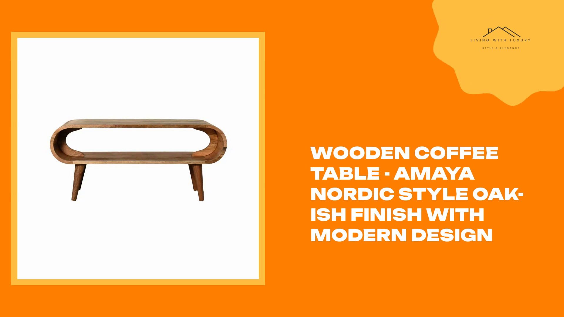 Wooden Coffee Table - Amaya Nordic Style Oak-Ish Finish with Modern Design by@Outfy