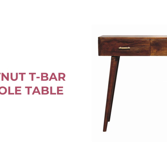 Chestnut T-Bar Console Table by@Outfy