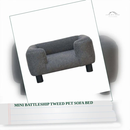 Mini Battleship Tweed Pet Sofa Bed by@Outfy