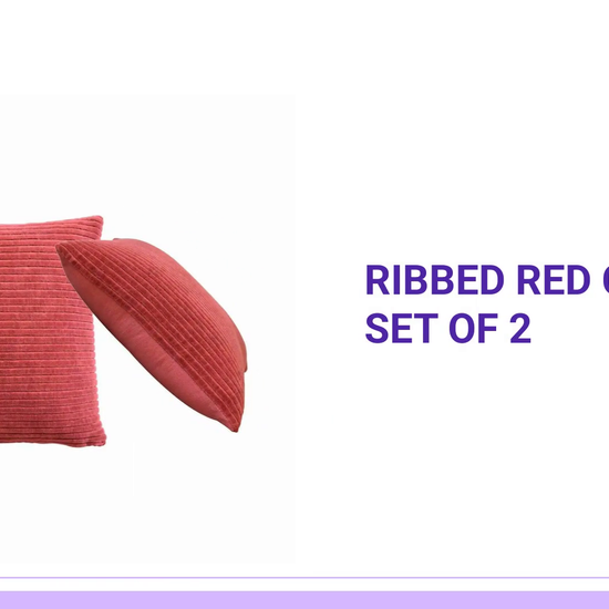 Ribbed Red Cushion Set of 2 by@Outfy