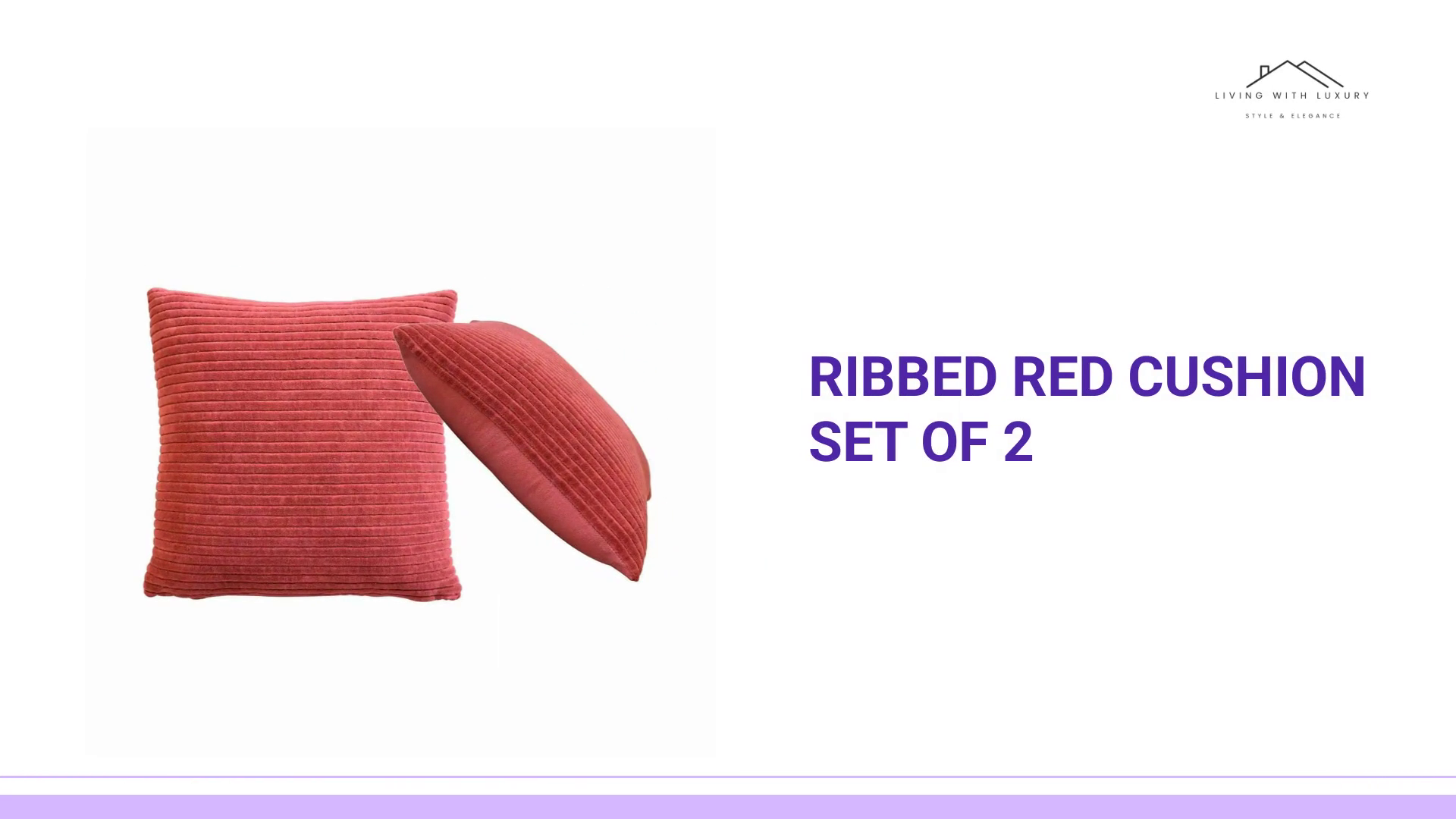 Ribbed Red Cushion Set of 2 by@Outfy