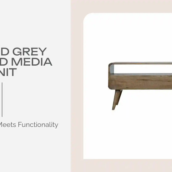 Curved Grey Washed Media Unit by@Outfy