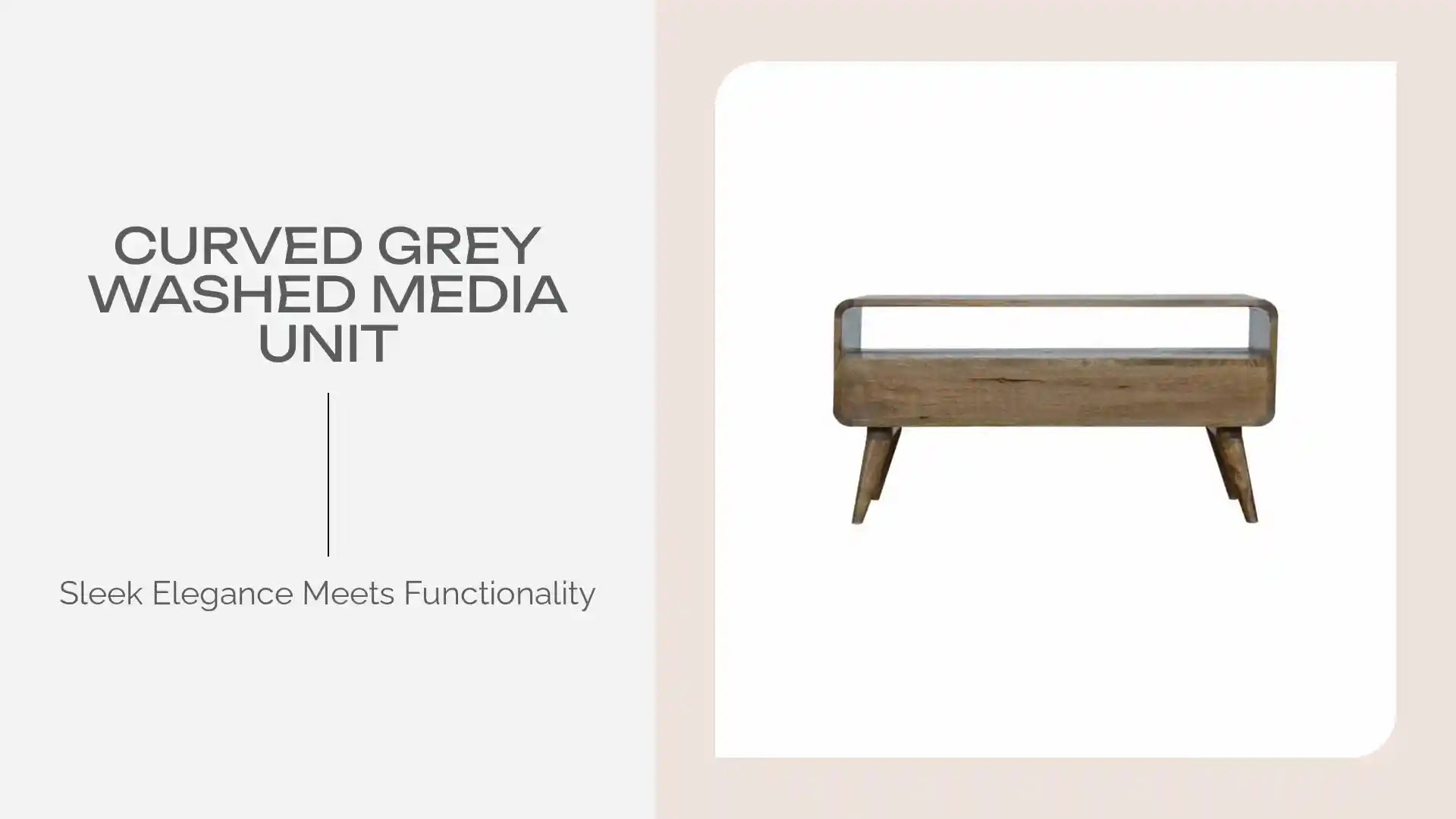 Curved Grey Washed Media Unit by@Outfy