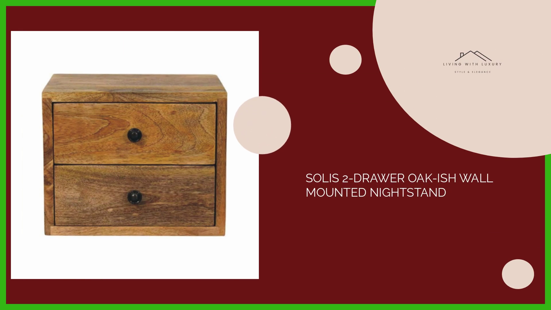 Solis 2-Drawer Oak-ish Wall Mounted Nightstand by@Outfy