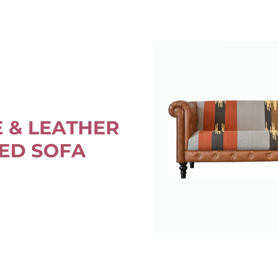 Durrie &amp; Leather Mixed Sofa by@Outfy