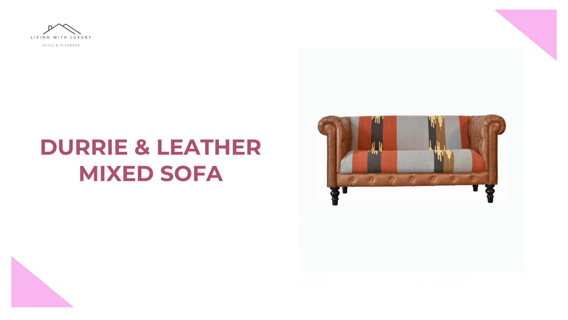 Durrie &amp; Leather Mixed Sofa by@Outfy