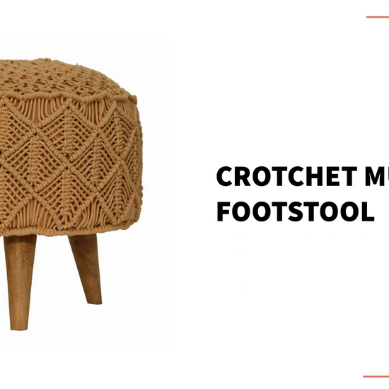 Crotchet Mustard Footstool by@Outfy