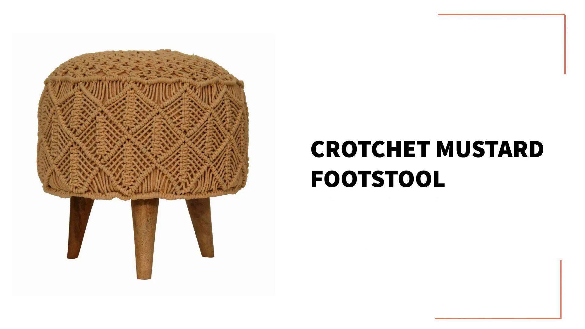 Crotchet Mustard Footstool by@Outfy