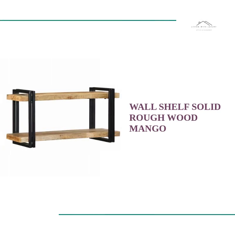 Wall Shelf Solid Rough Wood Mango by@Outfy
