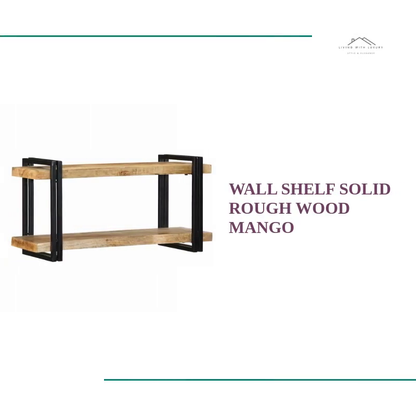 Wall Shelf Solid Rough Wood Mango by@Outfy