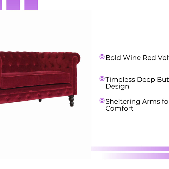 Wine Red Velvet Chesterfield Sofa by@Outfy