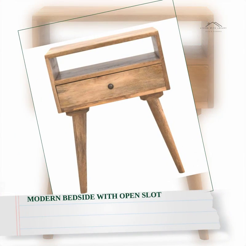 Modern Bedside with Open Slot by@Outfy