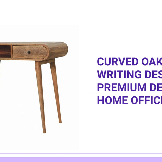 Curved Oak-ish Writing Desk &ndash; Premium Desk for Home Office by@Outfy