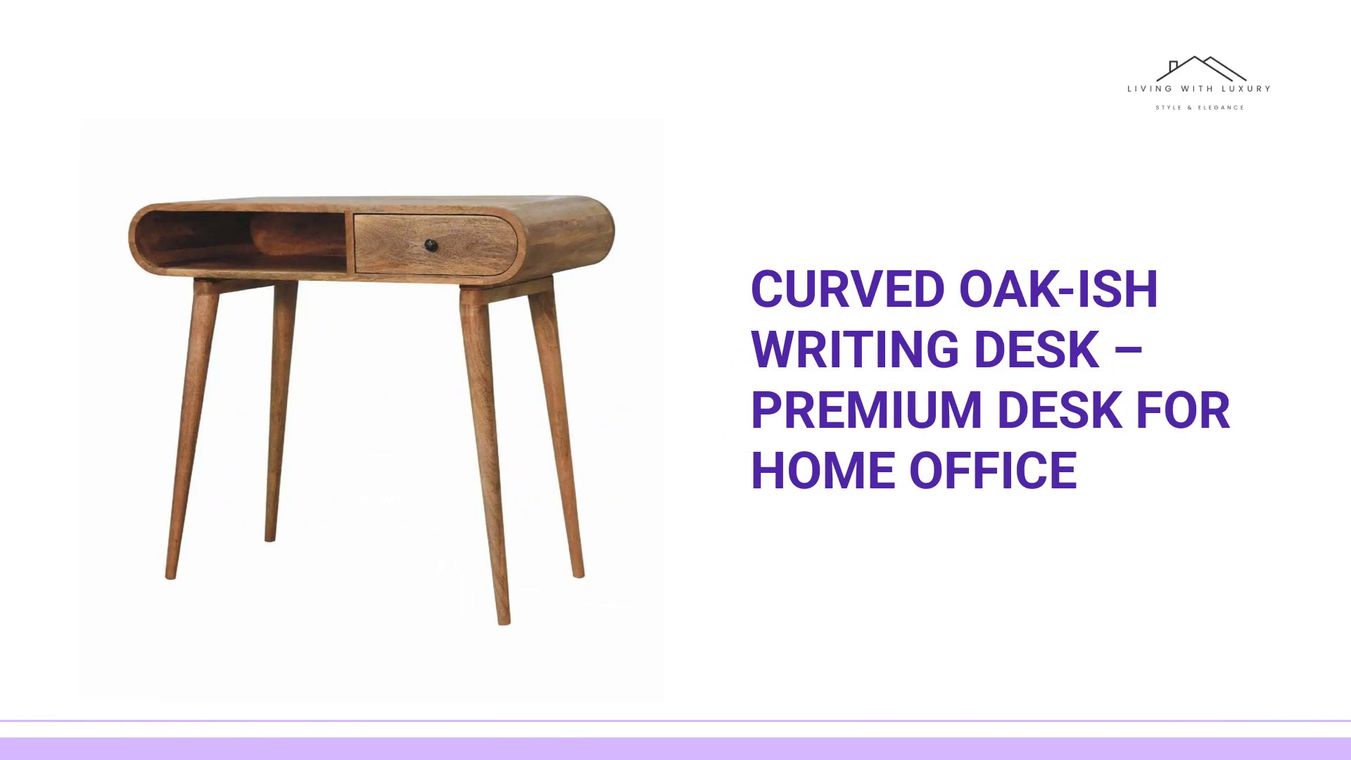 Curved Oak-ish Writing Desk &ndash; Premium Desk for Home Office by@Outfy