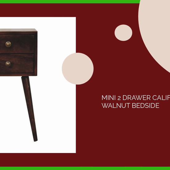 Mini 2 Drawer California Walnut Bedside by@Outfy