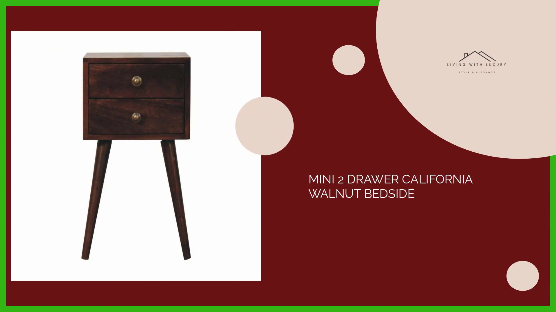Mini 2 Drawer California Walnut Bedside by@Outfy