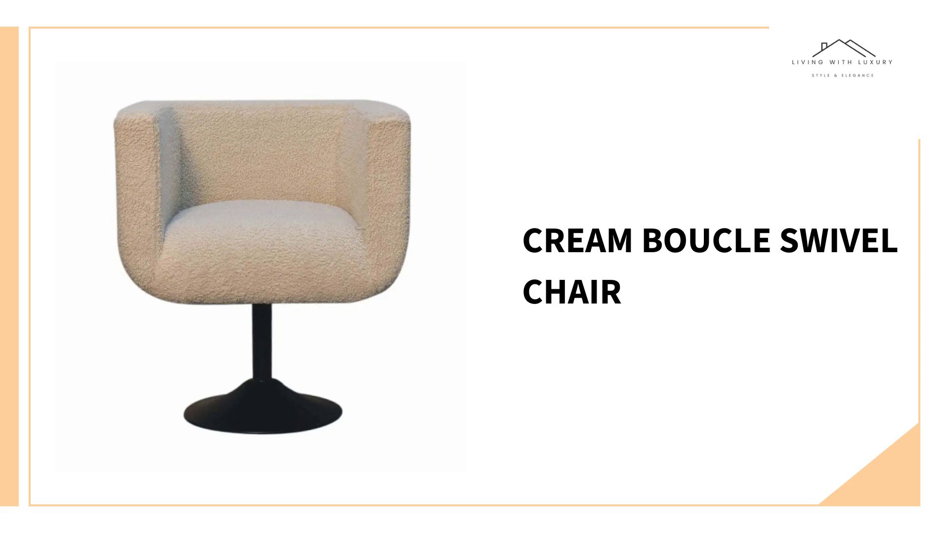 Cream Boucle Swivel Chair by@Outfy